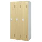 3人用スチールロッカー(TSYG-03 ORM アウトセットタイプ 木目柄OAK) 2枚目画像