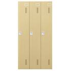 3人用スチールロッカー(TSYG-03 ORM アウトセットタイプ 木目柄OAK) 3枚目画像