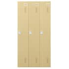 3人用スチールロッカー(TSYG-03 ORM アウトセットタイプ 木目柄OAK) 3枚目画像