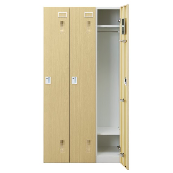 3人用スチールロッカー(TSYG-03 ORM アウトセットタイプ 木目柄OAK) 6枚目画像