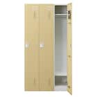 3人用スチールロッカー(TSYG-03 ORM アウトセットタイプ 木目柄OAK) 6枚目画像