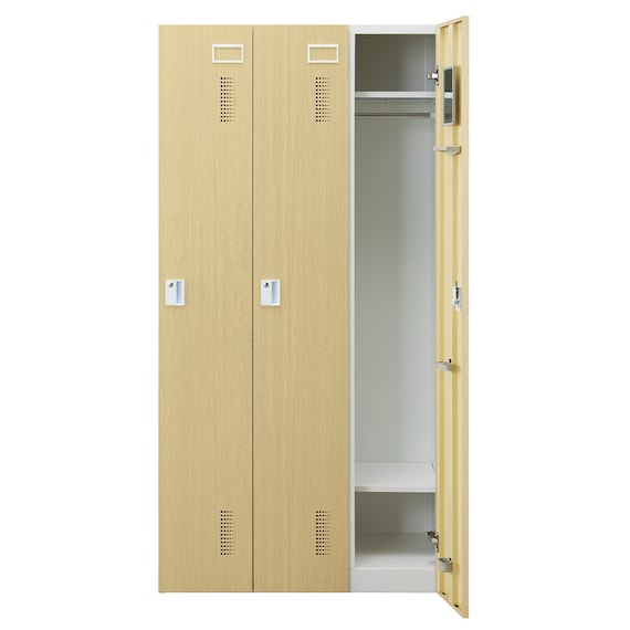 3人用スチールロッカー(TSYG-03 ORM アウトセットタイプ 木目柄OAK) 6枚目画像