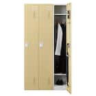 3人用スチールロッカー(TSYG-03 ORM アウトセットタイプ 木目柄OAK) 7枚目画像