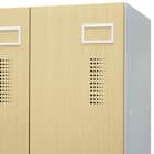 3人用スチールロッカー(TSYG-03 ORM アウトセットタイプ 木目柄OAK) 8枚目画像
