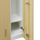 3人用スチールロッカー(TSYG-03 ORM アウトセットタイプ 木目柄OAK) 10枚目画像