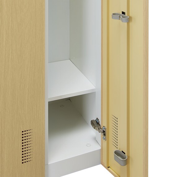 3人用スチールロッカー(TSYG-03 ORM アウトセットタイプ 木目柄OAK) 10枚目画像