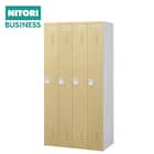 4人用スチールロッカー(TSYG-04 ORM アウトセットタイプ 木目柄OAK) 1枚目画像