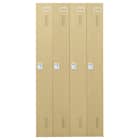 4人用スチールロッカー(TSYG-04 ORM アウトセットタイプ 木目柄OAK) 3枚目画像