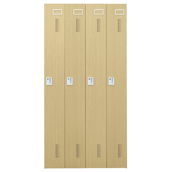 4人用スチールロッカー(TSYG-04 ORM アウトセットタイプ 木目柄OAK) 3枚目画像