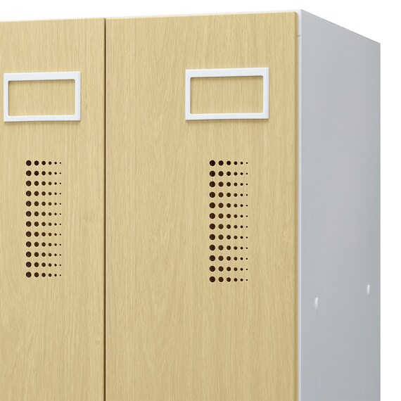 4人用スチールロッカー(TSYG-04 ORM アウトセットタイプ 木目柄OAK) 8枚目画像