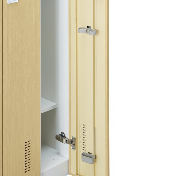 4人用スチールロッカー(TSYG-04 ORM アウトセットタイプ 木目柄OAK) 10枚目画像