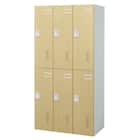 6人用スチールロッカー(TSYG-06 ORM アウトセットタイプ 木目柄OAK) 2枚目画像