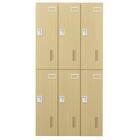 6人用スチールロッカー(TSYG-06 ORM アウトセットタイプ 木目柄OAK) 3枚目画像