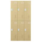 6人用スチールロッカー(TSYG-06 ORM アウトセットタイプ 木目柄OAK) 3枚目画像