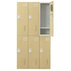 6人用スチールロッカー(TSYG-06 ORM アウトセットタイプ 木目柄OAK) 6枚目画像