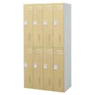 8人用スチールロッカー(TSYG-08 ORM アウトセットタイプ 木目柄OAK) 2枚目画像