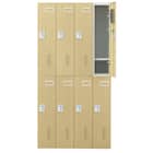 8人用スチールロッカー(TSYG-08 ORM アウトセットタイプ 木目柄OAK) 6枚目画像