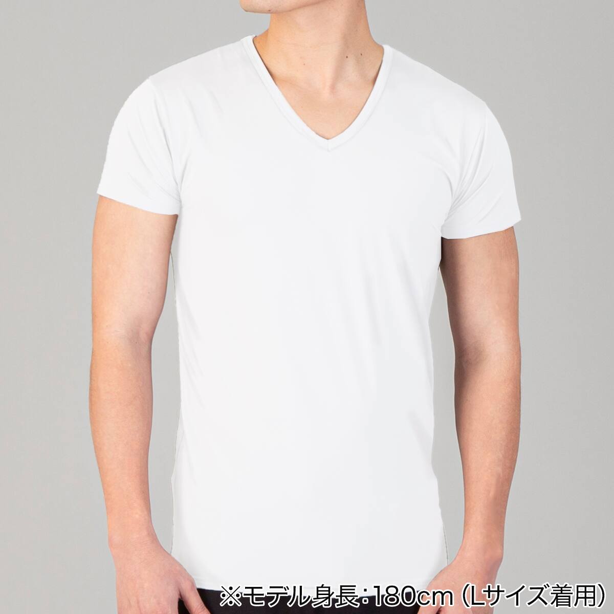接触冷感VネックTシャツ(クールSP WH LL)【Neasy】 | ニトリネット