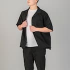 シャツ半袖開襟エアーメッシュ5S(BK S)【Neasy】 1枚目画像