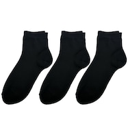 3P靴下アンクル丈無地黒【Neasy】