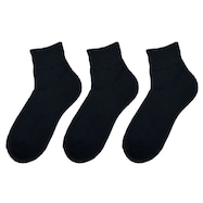 3P靴下アンクル黒底パイル足口ゆったり【Neasy】