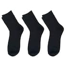 3P靴下クルー丈リブ黒 足口ゆったり(23-25)【Neasy】 1枚目画像