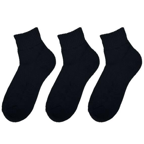 3P靴下アンクル黒底パイル足口ゆったり(25-27)【Neasy】 1枚目画像