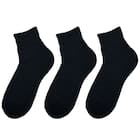 3P靴下アンクル黒底パイル足口ゆったり(25-27)【Neasy】 1枚目画像