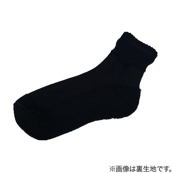 3P靴下アンクル黒底パイル足口ゆったり(25-27)【Neasy】 2枚目画像