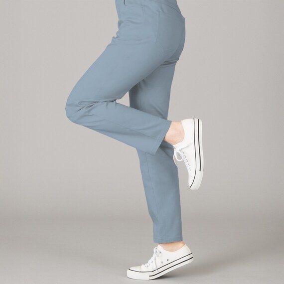 のびのび綿混パンツ(L68×W61 BL)【Neasy】 1枚目画像