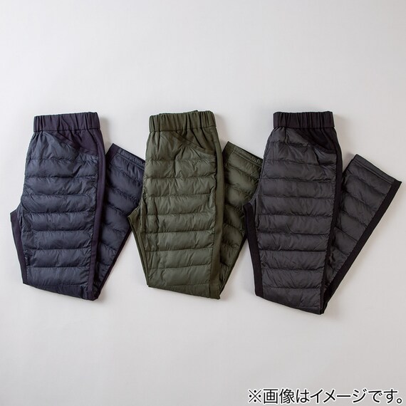 【Neasy】片面ダウンパンツ レギュラー丈(R BK M) 5枚目画像