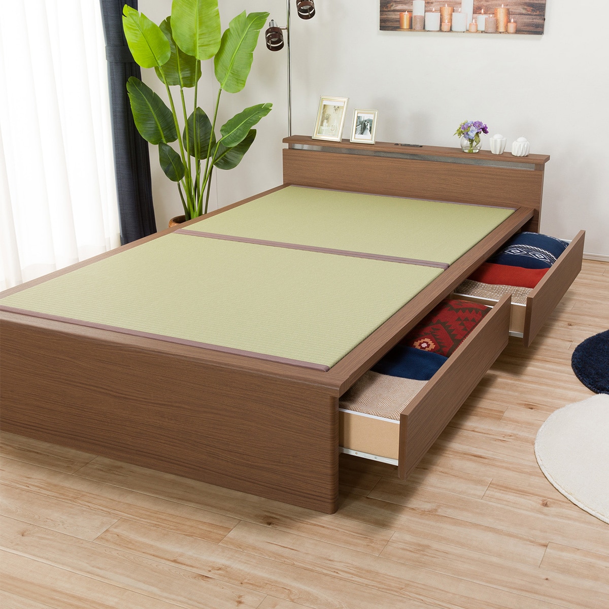 セミダブル畳ベッド(シデン JP-C38 引出し付き/MBR)通販 | ニトリネット【公式】 家具・インテリア通販