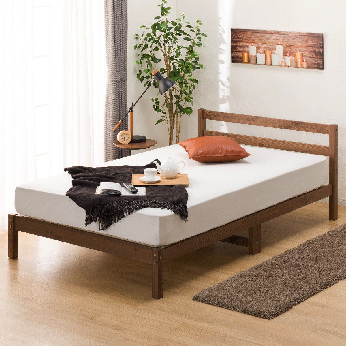 専門店の安心の1ヶ月保証付 ニトリ すのこシングルベッドフレーム