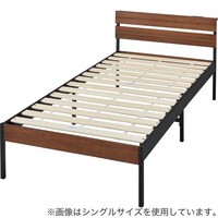 すのこベッドフレーム セミダブル (XB101 棚・コンセント付き MBR/BK)