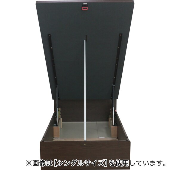 収納付きベッドフレーム セミダブル フラットタイプ (OP KG 縦開き 深 