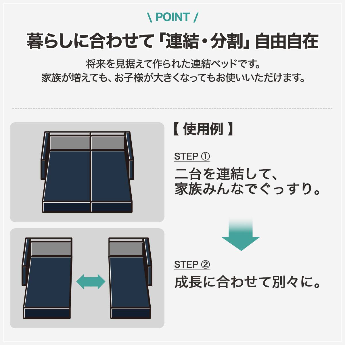 組み合わせベッド ヘッドレスベッドフレーム セミダブル (OY001 通常