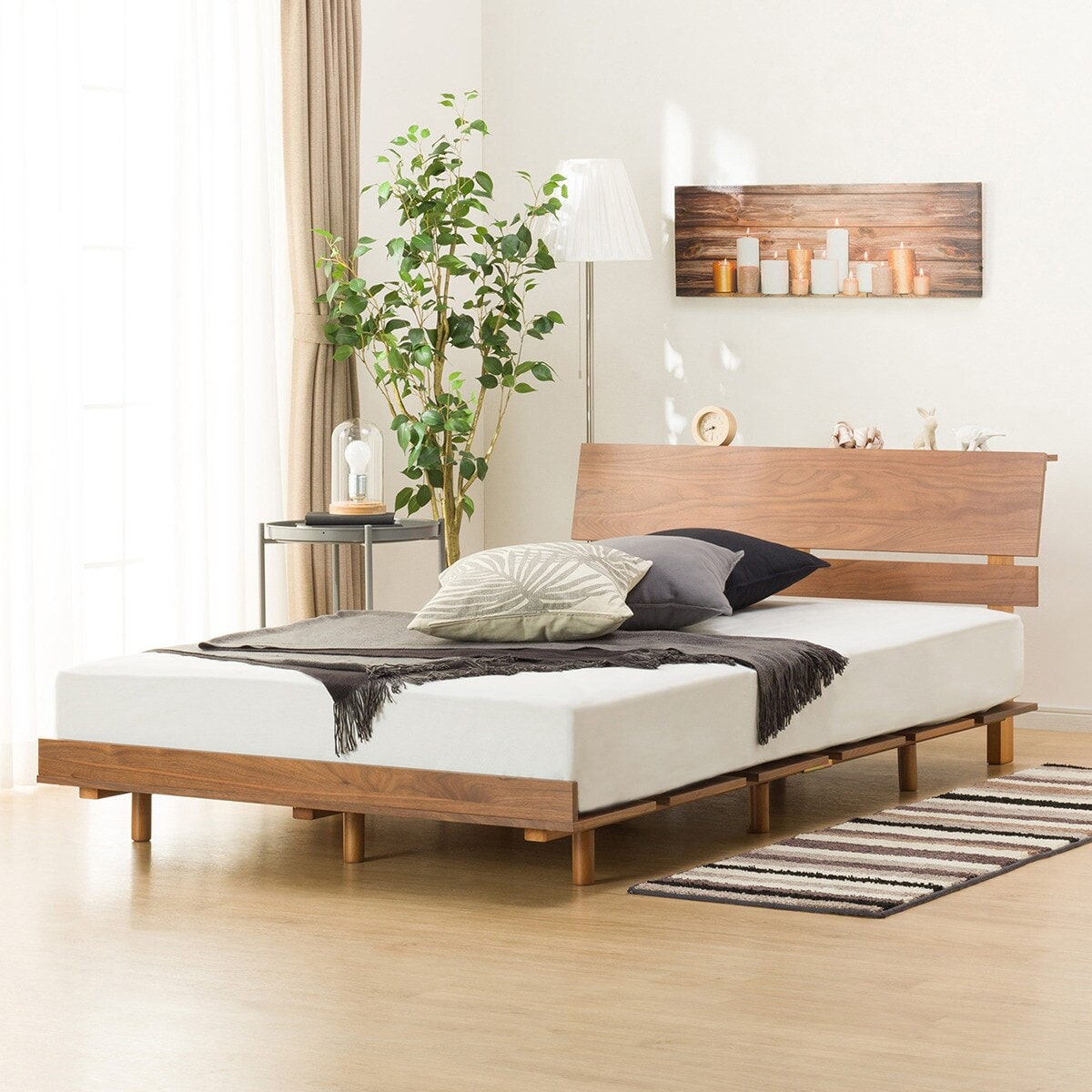 ニトリ　すのこダブルベッドフレーム（フレイMBR） ニトリ すのこダブルベッドフレーム（フレイMBR） ニトリ すのこダブル