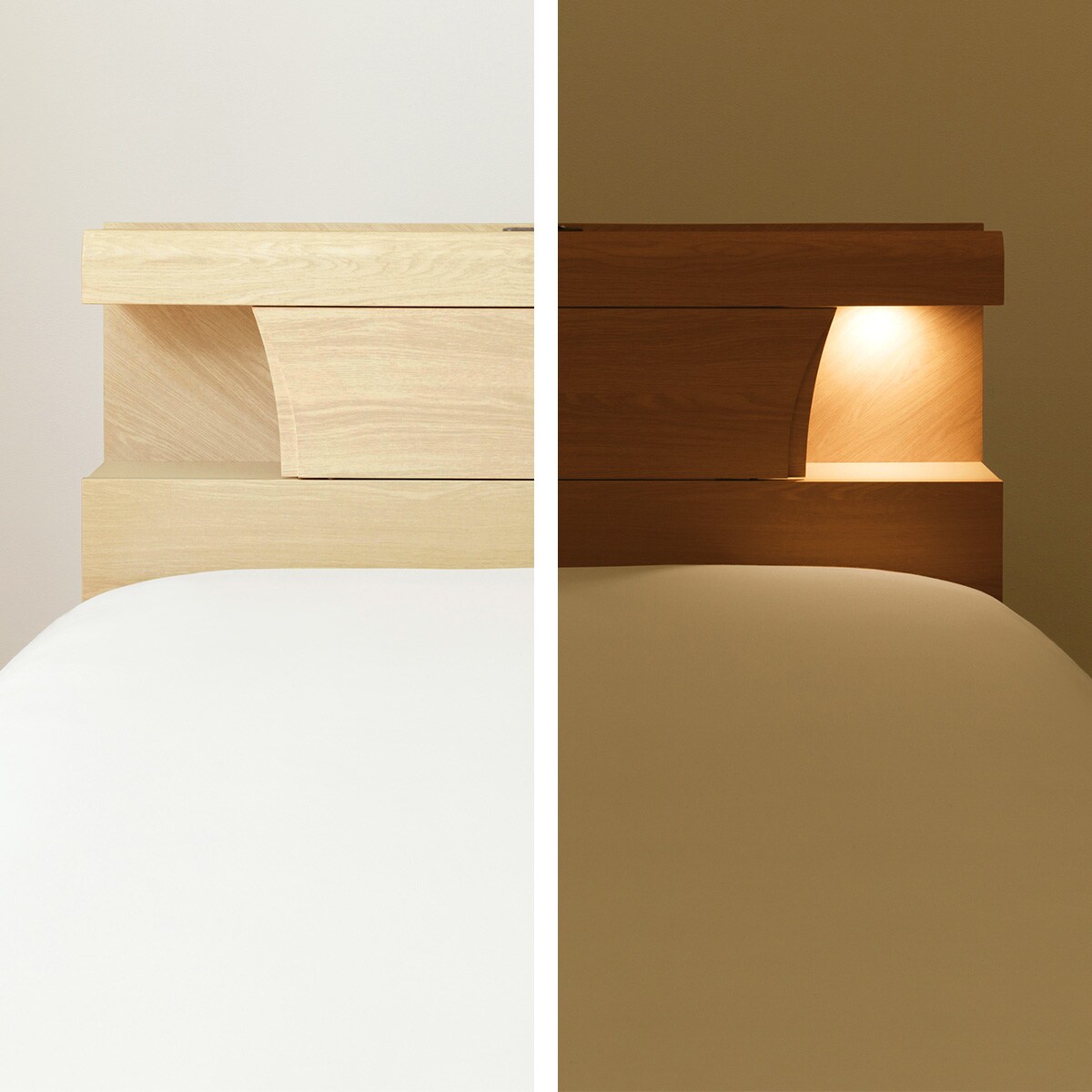 すのこセミダブルベッドフレーム(KG 宮・照明付き 深型 LBR) | ニトリ