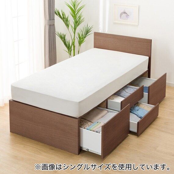 大容量収納付き】チェストベッドフレーム セミダブル (N-ジオF 40M-S 