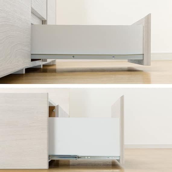 【大容量収納×棚・コンセント・ライト付き】すのこチェストベッドフレーム(セミダブル N-ジオC WW 40M-S) 27枚目画像