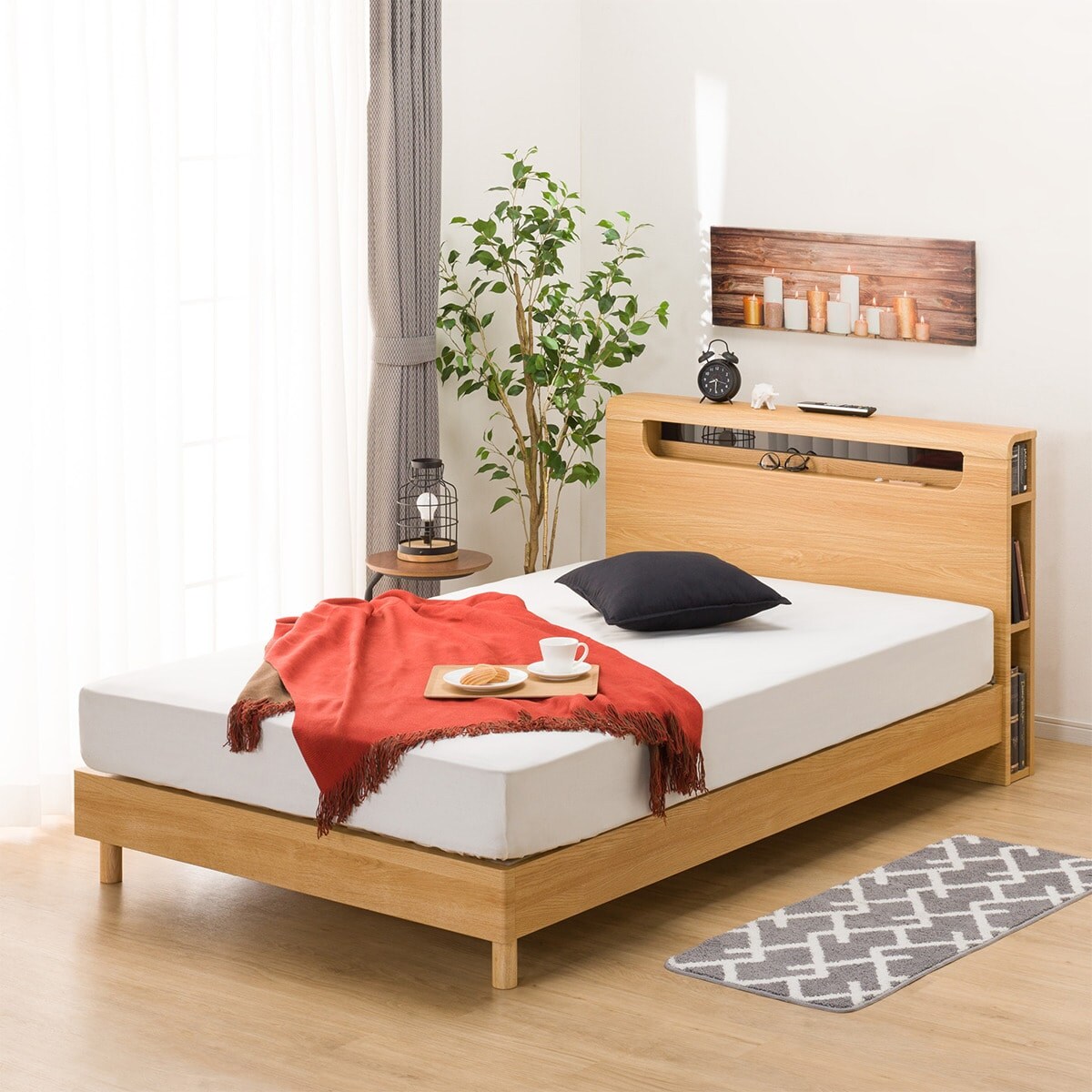 セミダブルベッドフレーム(EB-003 LBR LEG/LOW) | ニトリネット【公式