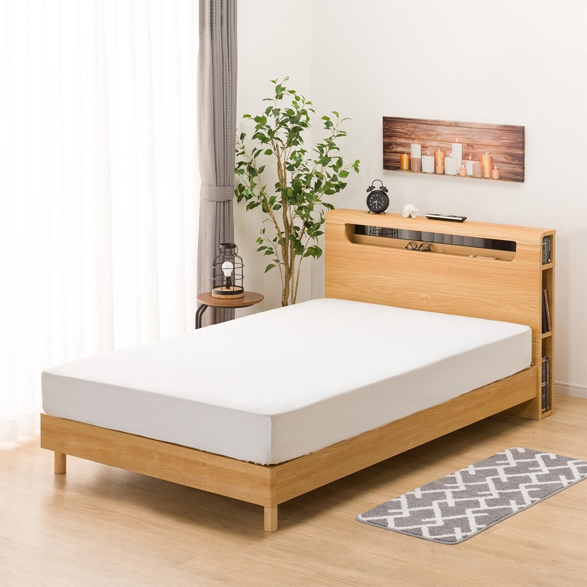 セミダブルベッドフレーム(EB-003 LBR LEG/LOW) | ニトリネット【公式