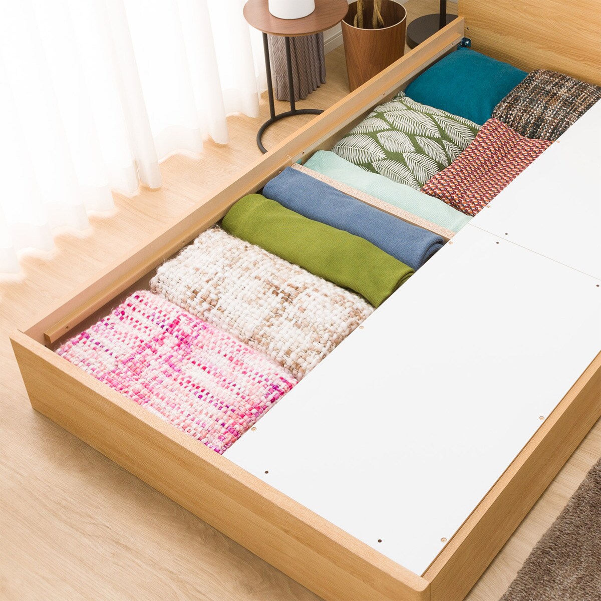 ニトリベッドフレーム セミダブル(大津市近隣配達無料、引き取りなら値引) ダブルベッドフレーム(EB-002 引出し付き WW DR) | ニトリネット【公式