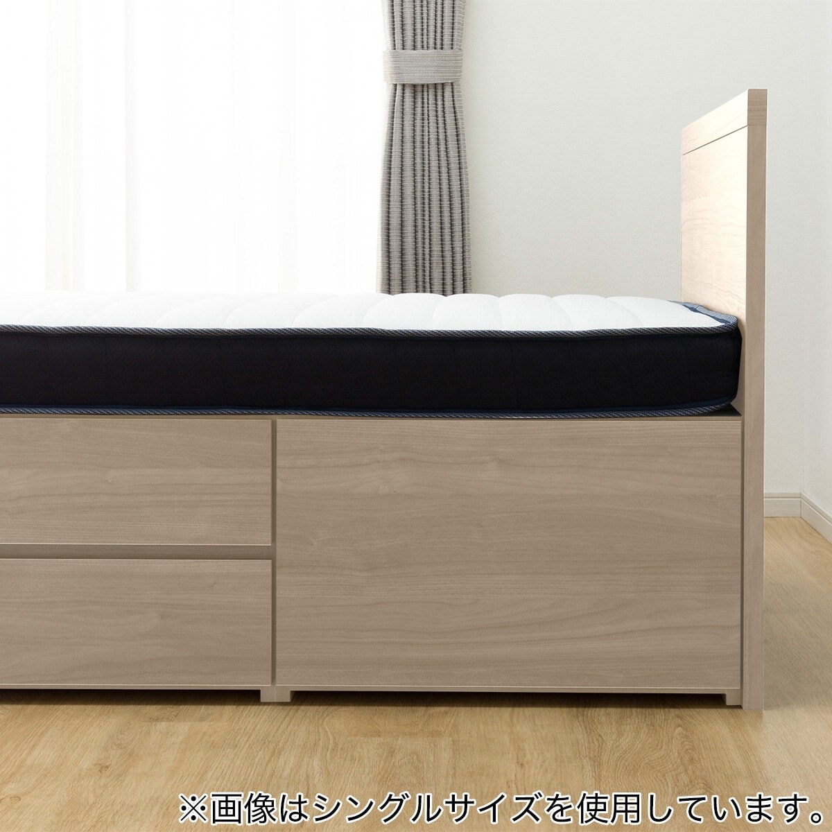 すのこセミダブルフラットヘッドボードチェストベッドセット(N