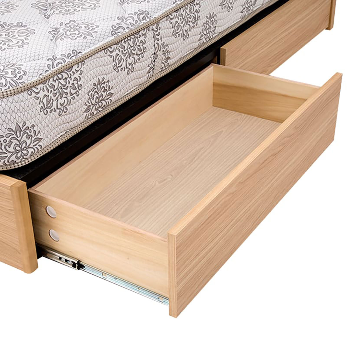 セミダブルベッドフレーム(シエラスリムシェルフ引出し付き/NA