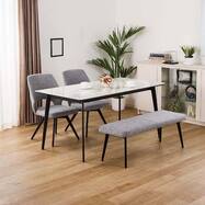 ダイニング4点セット(DTセラミクス2 幅150cm WH/DCローストFB GY/DBローストFB GY)【島忠ホームズ商品】