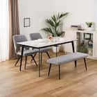 ダイニング4点セット(DTセラミクス2 幅150cm WH/DCローストFB GY/DBローストFB GY)【島忠ホームズ商品】 1枚目画像