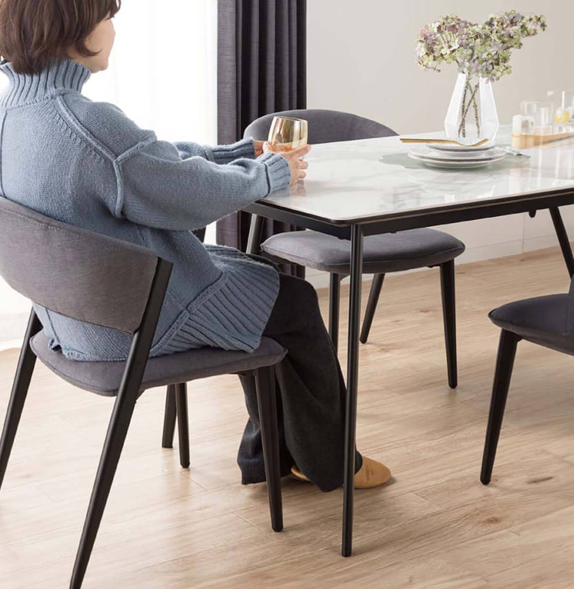 ニトリ　セラミックダイニングテーブル　椅子２個付き セラミックダイニングテーブル(セラミクス2 幅150cm WH)【島忠ホームズ ダイニングテーブル