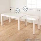 伸長式ダイニングテーブル4点セット(DT フリー2 EX 幅135-215cm WH/DC アビー2 WH/DB リバティ WH)【島忠ホームズ商品】 6枚目画像