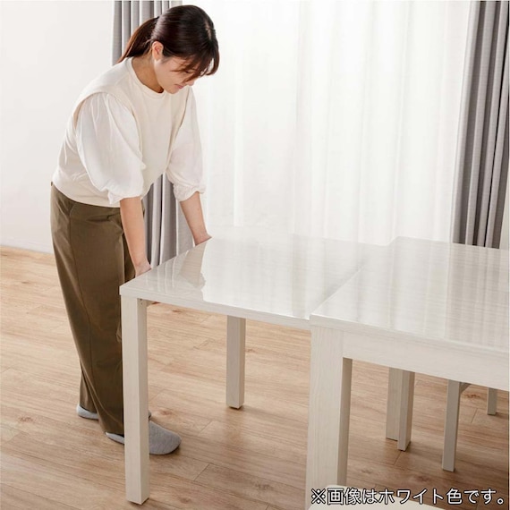 伸長式ダイニングテーブル4点セット(DT フリー2 EX 幅135-215cm WH/DC アビー2 WH/DB リバティ WH)【島忠ホームズ商品】 7枚目画像